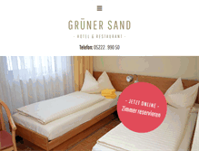 Tablet Screenshot of hotel-gruener-sand.de